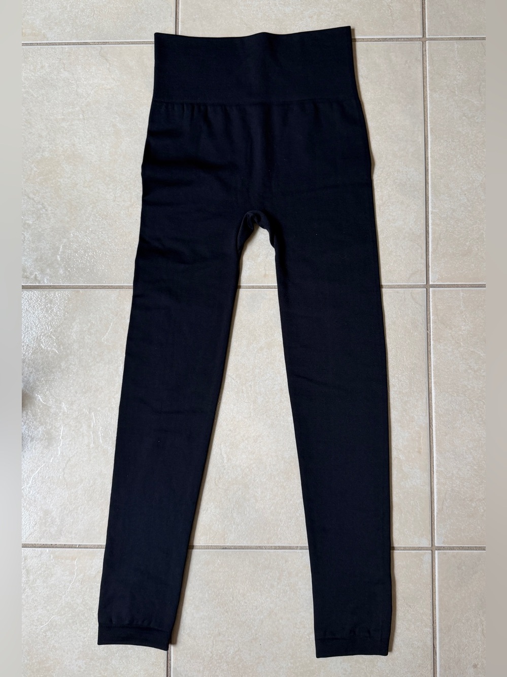 Maze Womens High Waisted Fleece Lined Leggings Charcoal Black Size L/XL Seamless